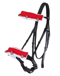 Qhp Fur Lining Christmas Bridle Bells